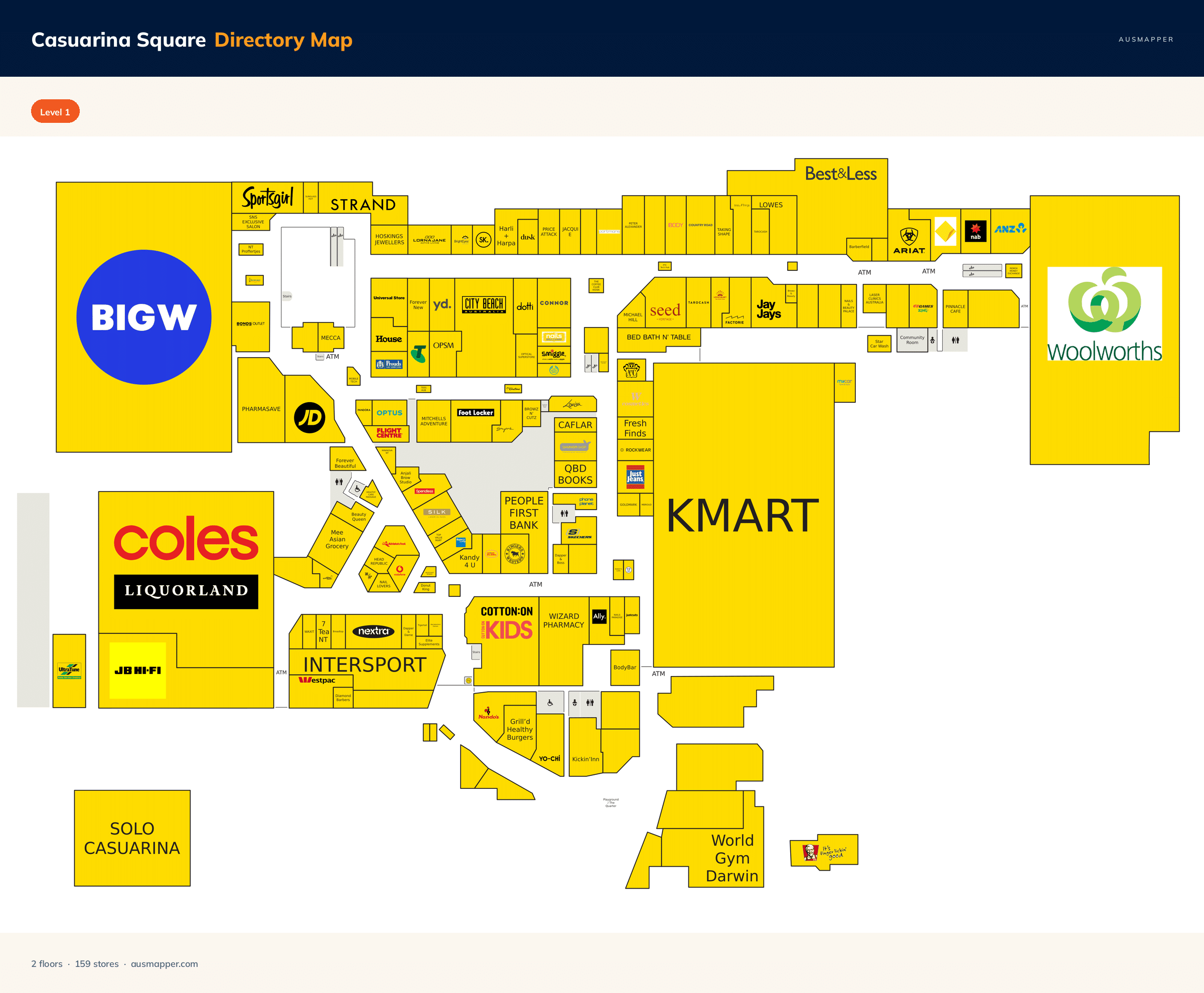 Casuarina Square directory map: all floor plans with store locations